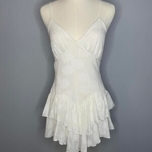 Target Wild Fable size XS white ruffled floral tiered dress adjustable‎ straps